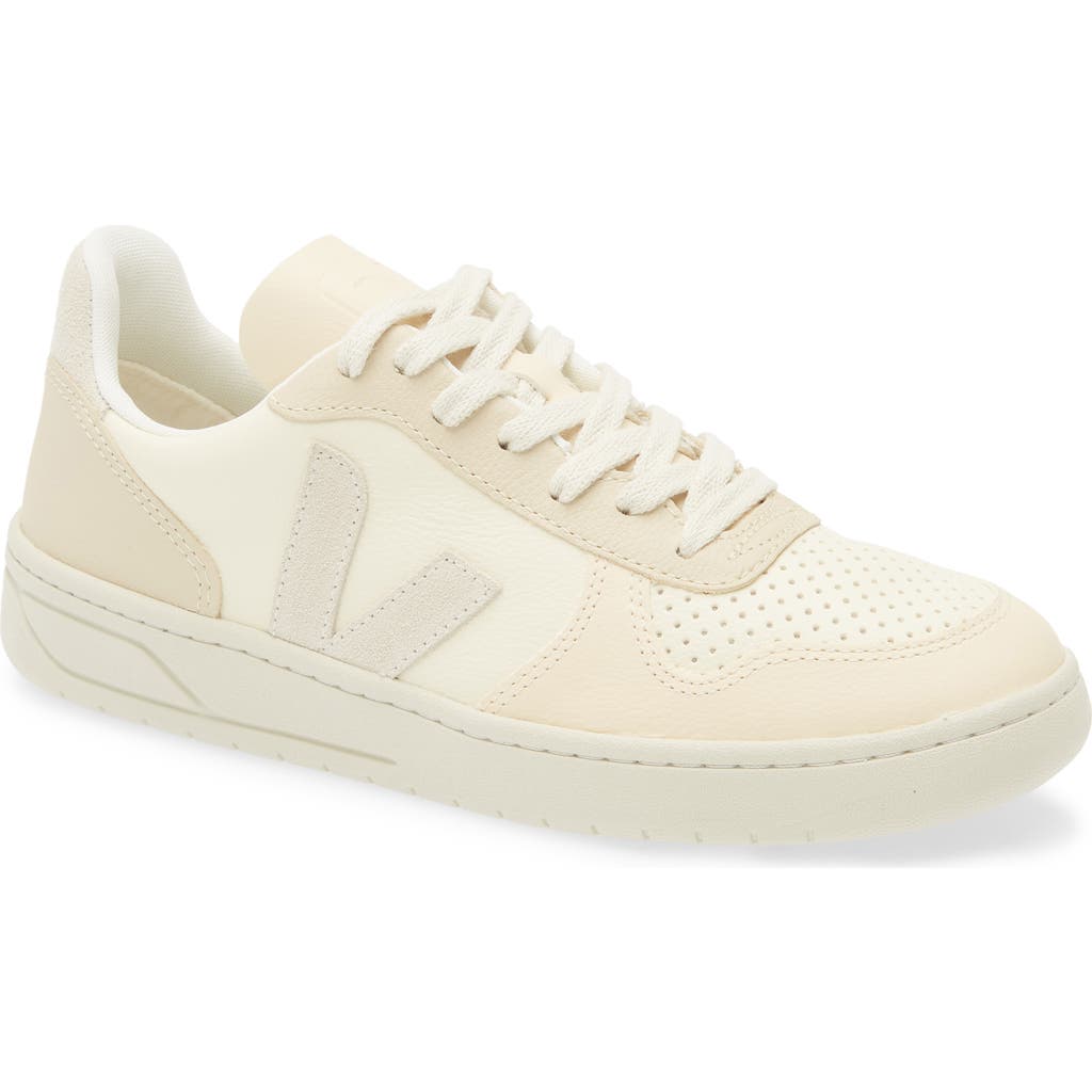 Veja V-10 Chrome Free Leather Sneaker in Multico Cashew Pierre