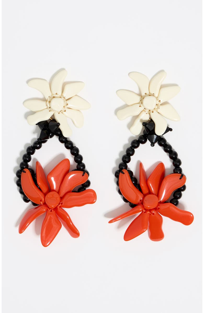 Bimba y Lola Flowers Earrings, Main, color, Orange