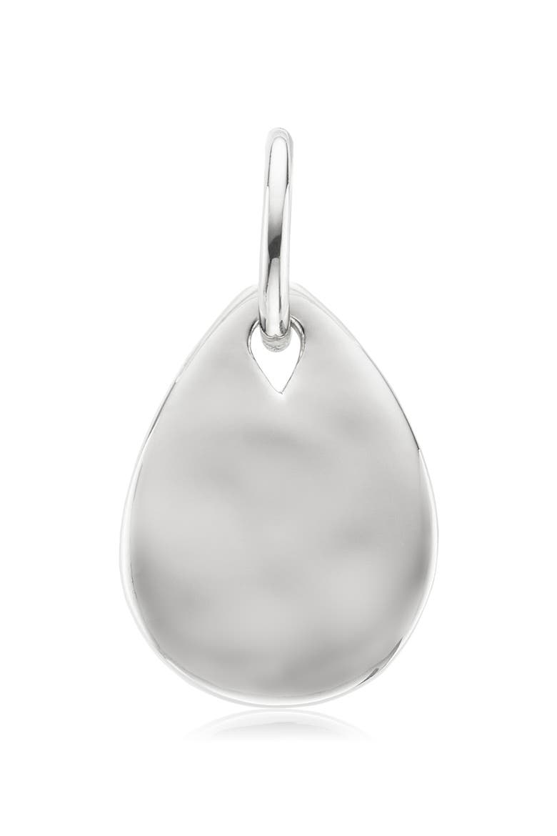 Mini Petal Teardrop Pendant Charm, Alternate, color, SILVER