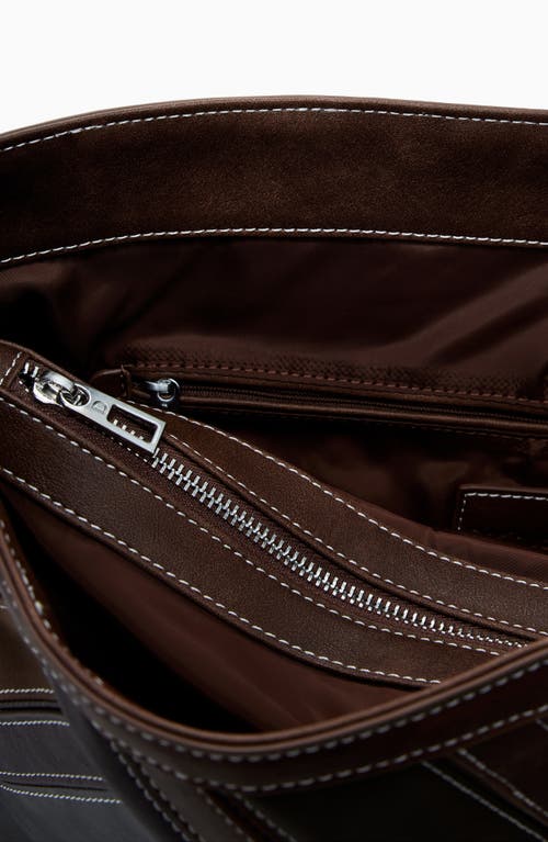 Desigual Patchwork Shoulder Bag In Brown