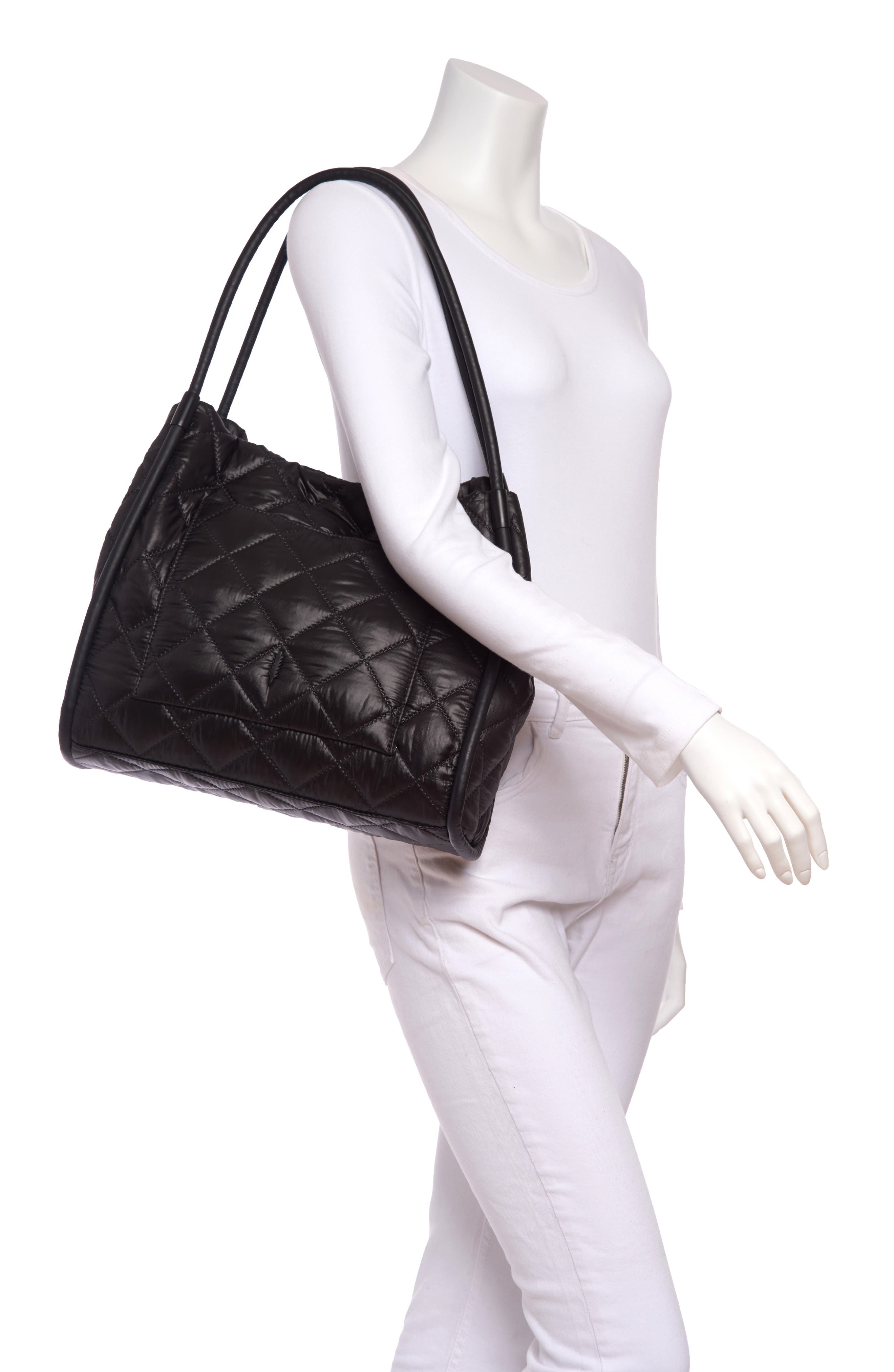 Thacker Tery Diamond Quilted Nylon Tote, Alternate, color, 