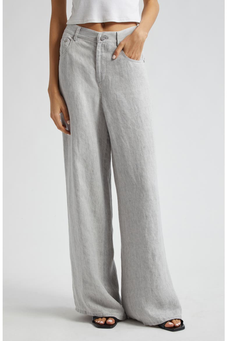 Tiny Dancer Hemp Wide Leg Pants, Main, color, LIGHT HEATHER GREY