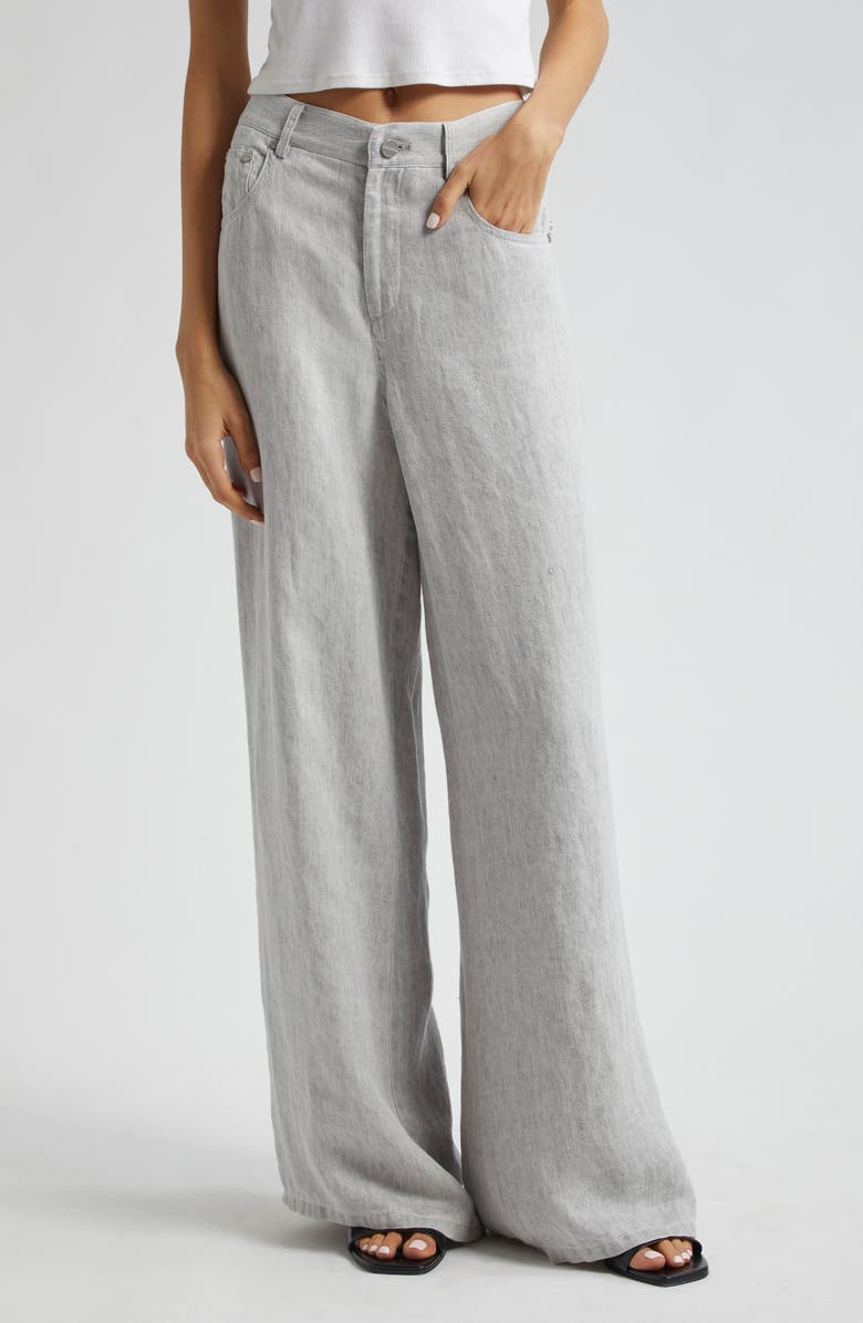 TWP Tiny Dancer Hemp Wide Leg Pants, Main, color, Light Heather Grey