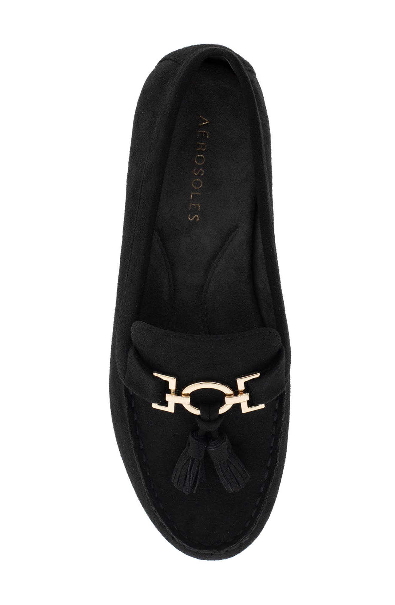 Aerosoles Deanna Tassel Loafer, Alternate, color, Black Faux Suede