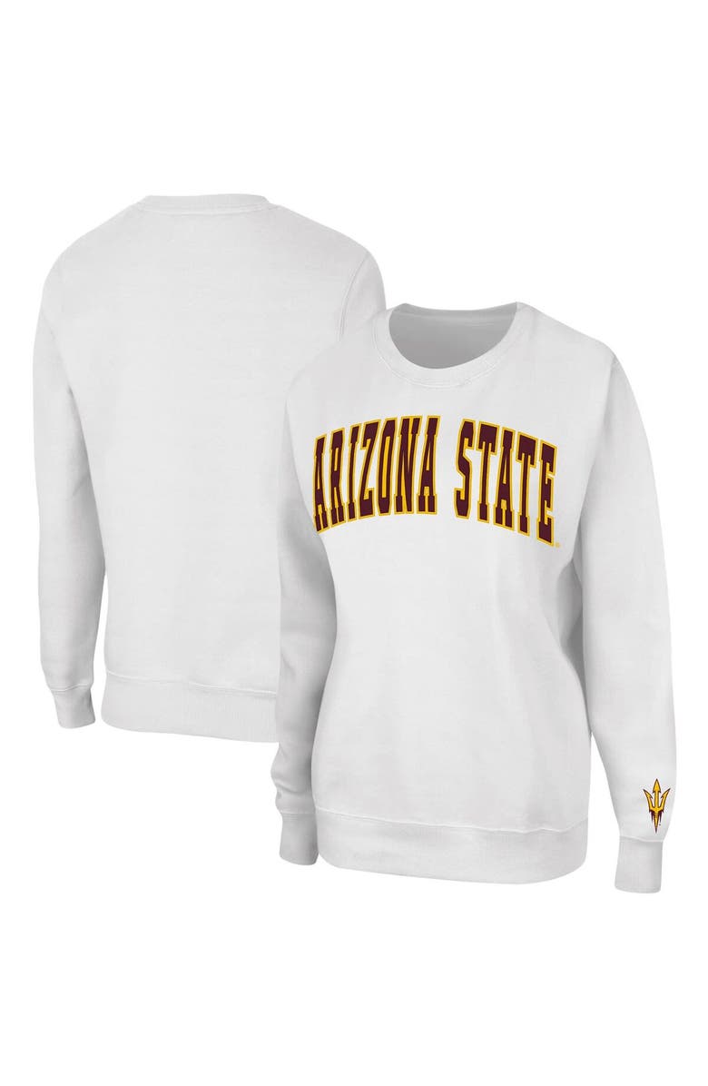 COLOSSEUM Women's Colosseum White Arizona State Sun Devils Campanile Pullover Sweatshirt, Main, color, 