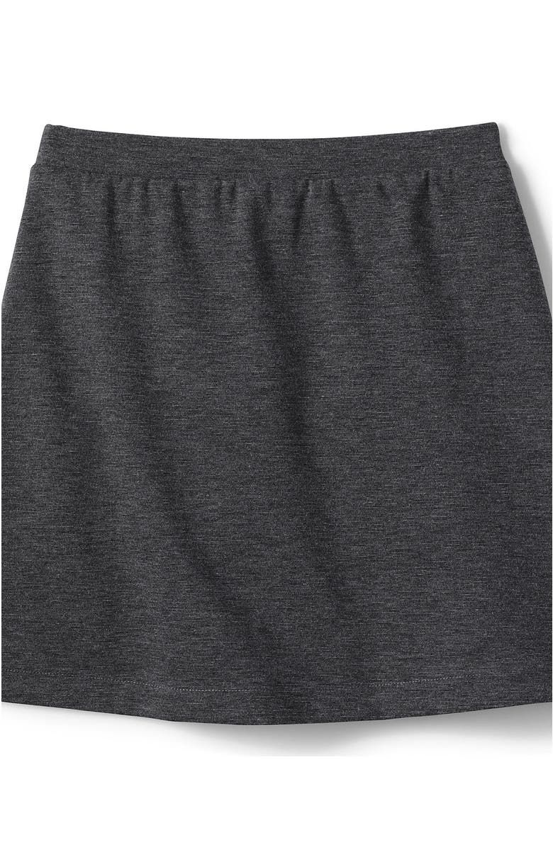 Lands' End School Uniform Girls Ponte Button Front Skort, Alternate, color, Charcoal Heather