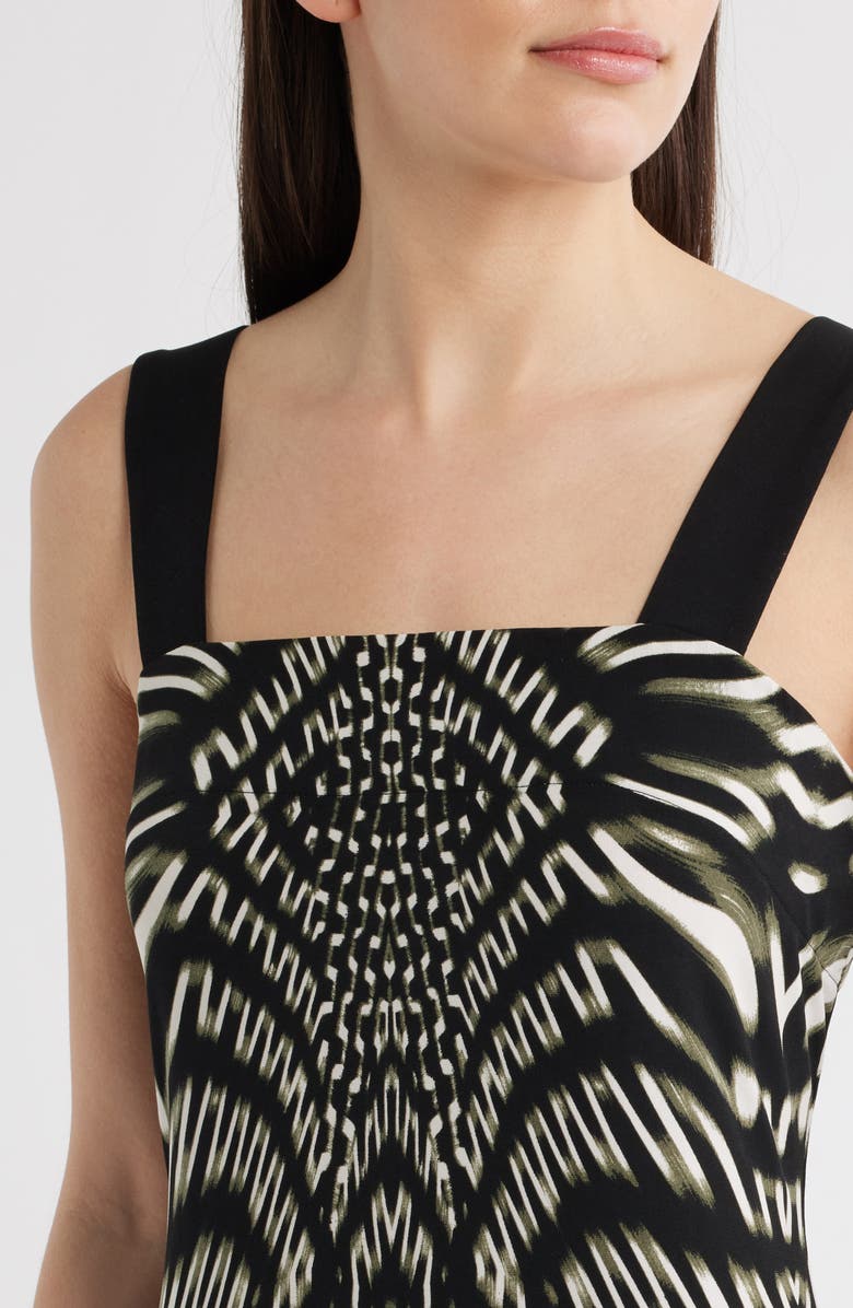 Connected Apparel Printed Maxi Dress, Alternate, color, Olive