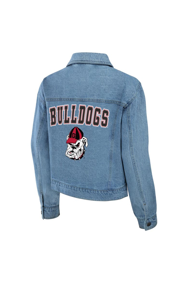 Women's WEAR by Erin Andrews Georgia Bulldogs Button-Up Denim Jacket, Alternate, color, Denim