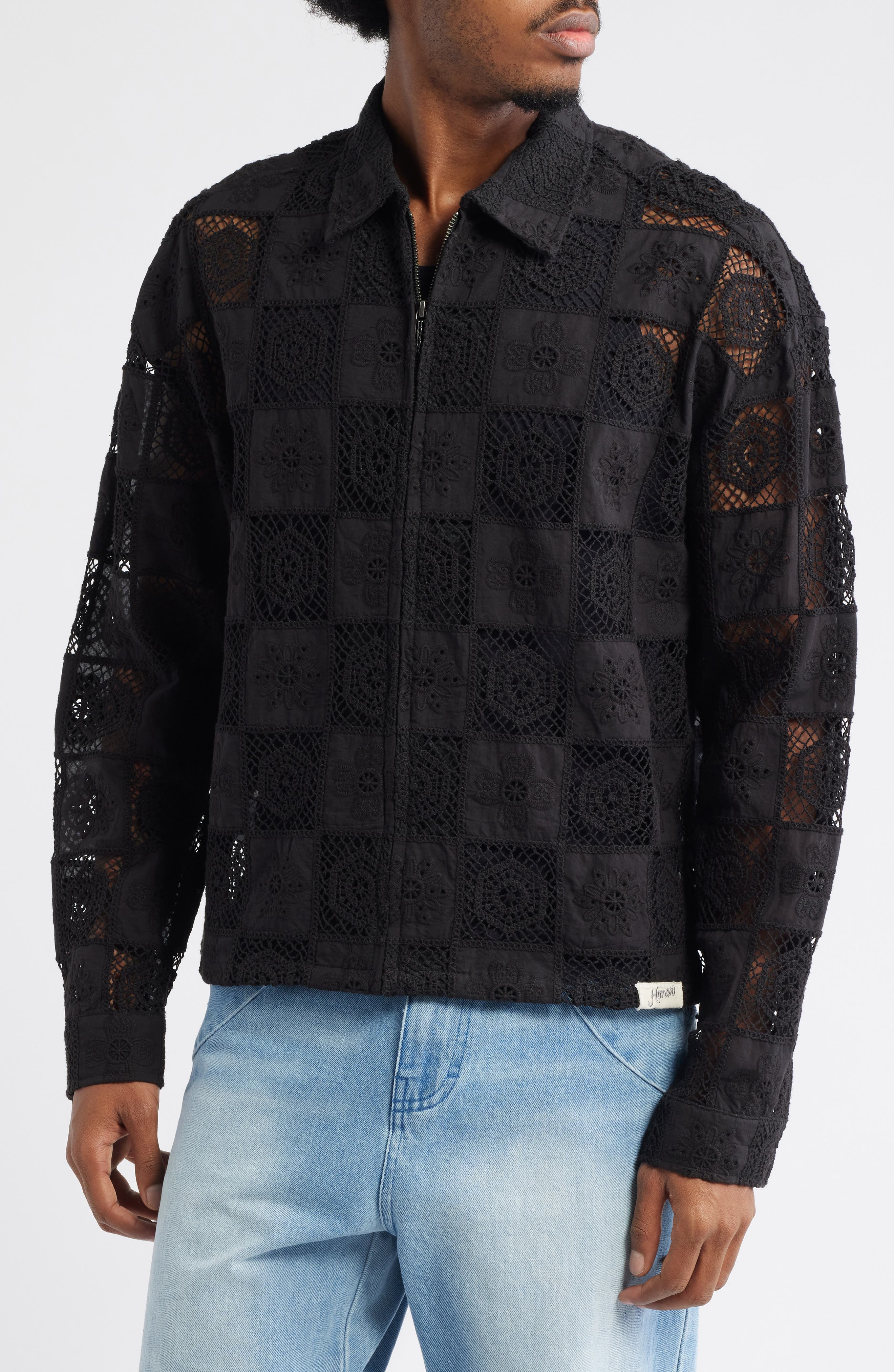 HONOR THE GIFT Crochet Lace Patchwork Jacket