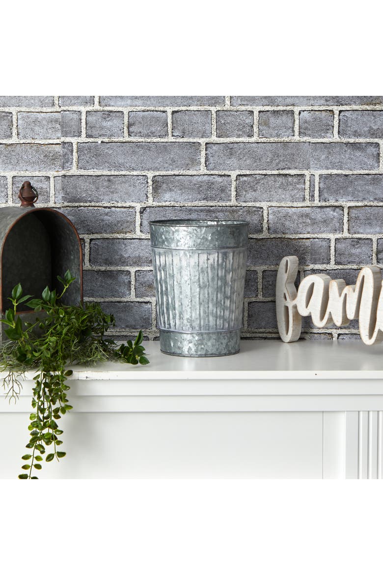 10-in Farmhouse Country Pail Planter, Alternate, color, Gray