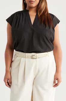 Nordstrom Shirred Cap Sleeve Top