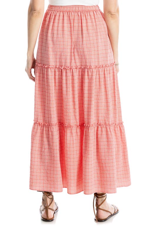MAX STUDIO MAX STUDIO GINGHAM TIERED MAXI SKIRT