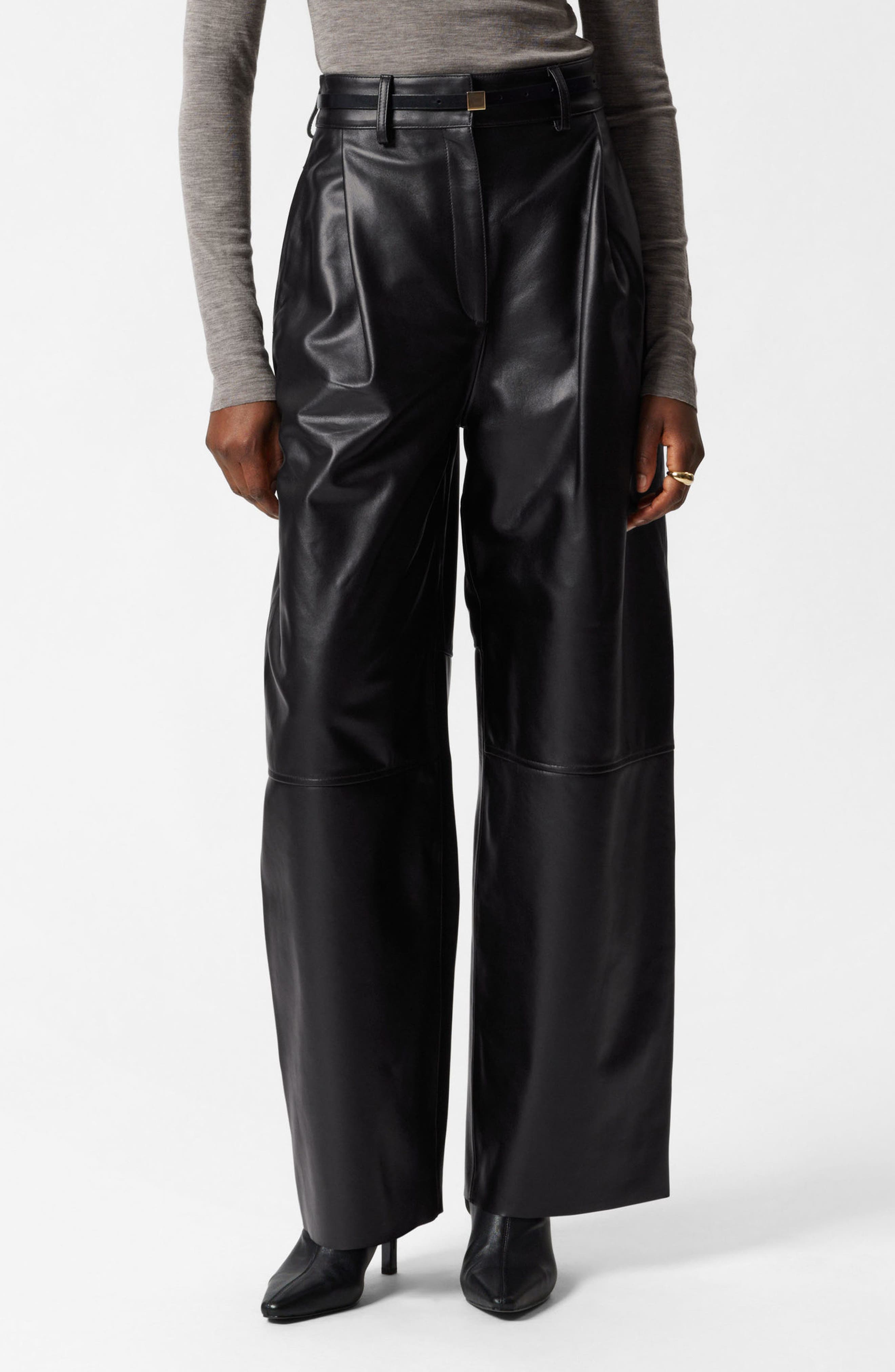 Metallic Leather Pants