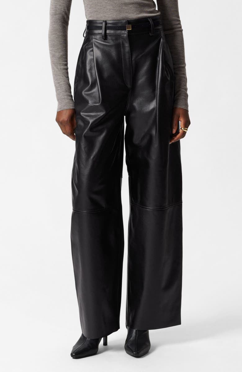 & Other Stories Metallic Leather Pants, Main, color, 