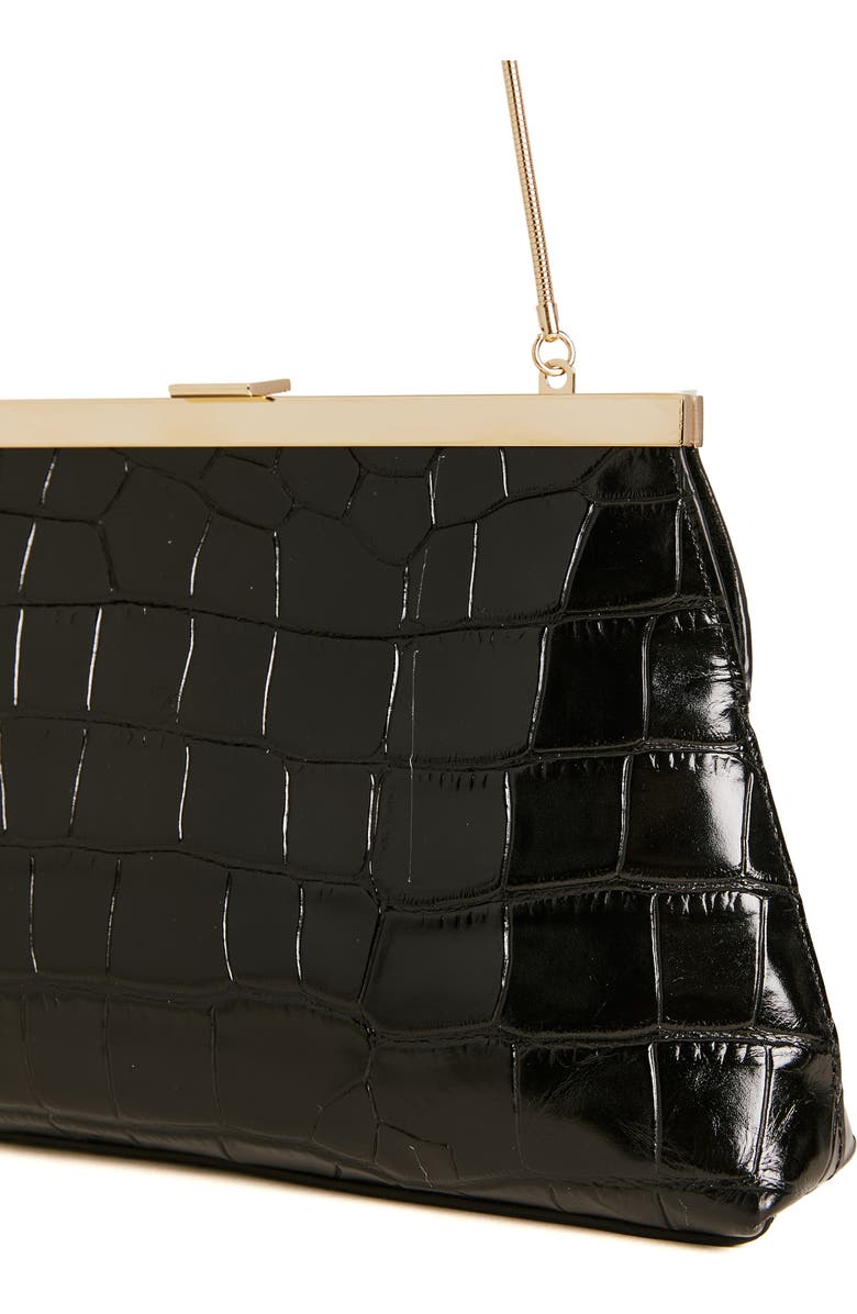 Reformation Iliana Croc Embossed Leather Shoulder Bag, Alternate, color,