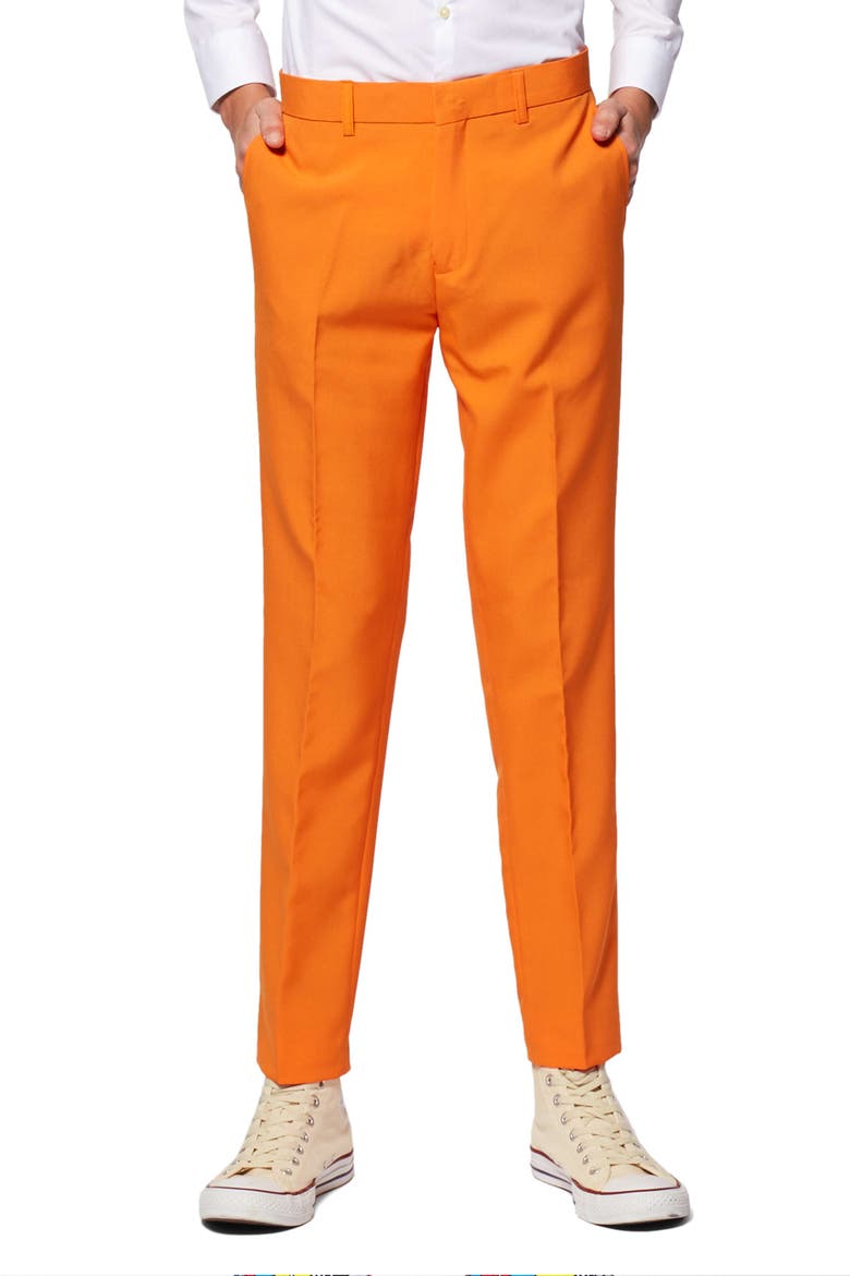 Kids' The Orange Two-Piece Suit with Tie, Alternate, color, ORANGE