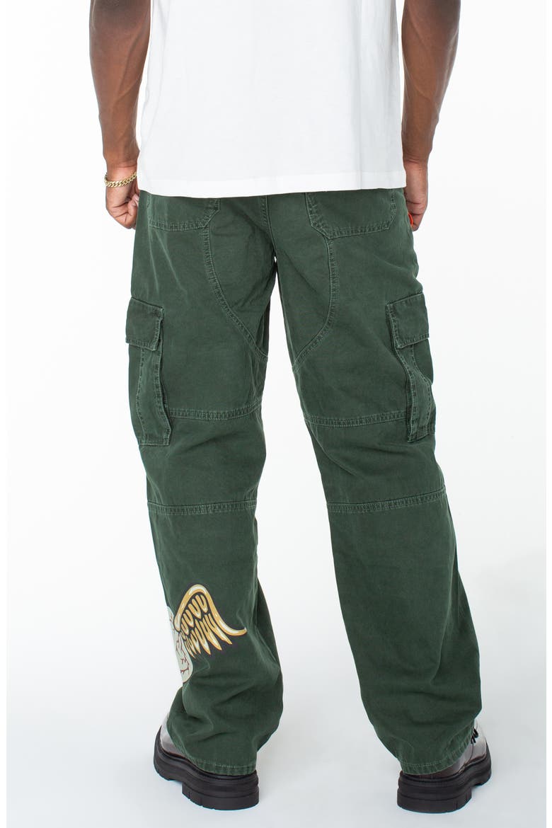Baggy Straight Flying Eyeball Cargo Hunter Pant, Alternate, color, FOREST