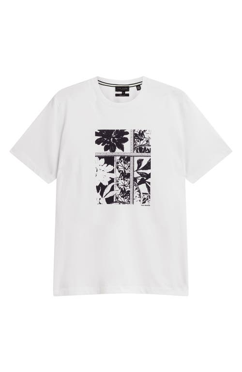 Ted Baker Koney Botanical Graphic T-shirt In White