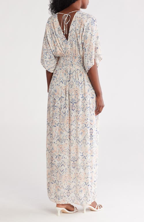LOVESTITCH LOVESTITCH SHORT SLEEVE SMOCKED WAIST MAXI DRESS