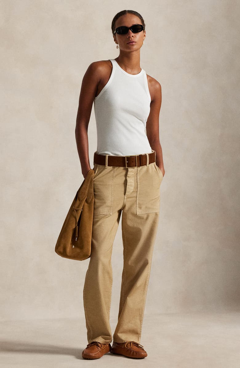 Polo Ralph Lauren The Ricky Cotton Utility Pants, Alternate, color, Khaki