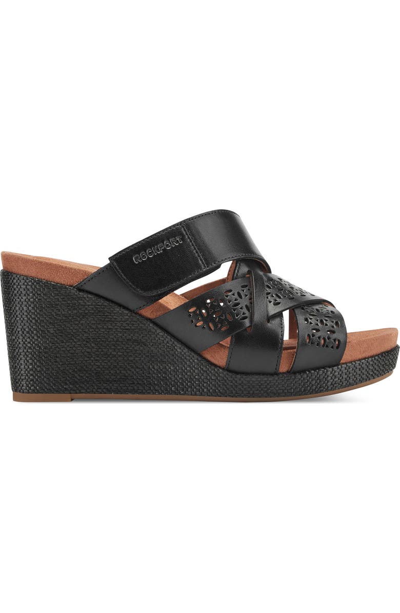 Rockport Britta Platform Wedge Slide Sandal, Alternate, color, Black
