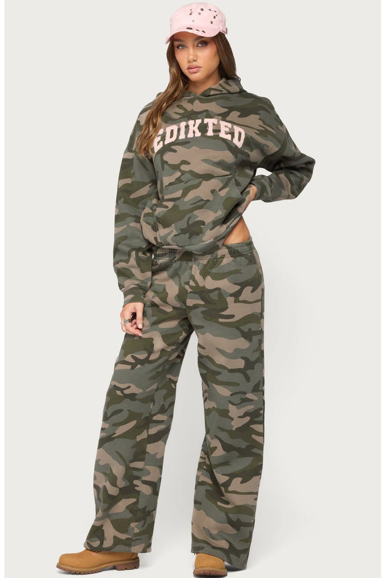 Camo Girl Graphic Hoodie, Alternate, color, OLIVE