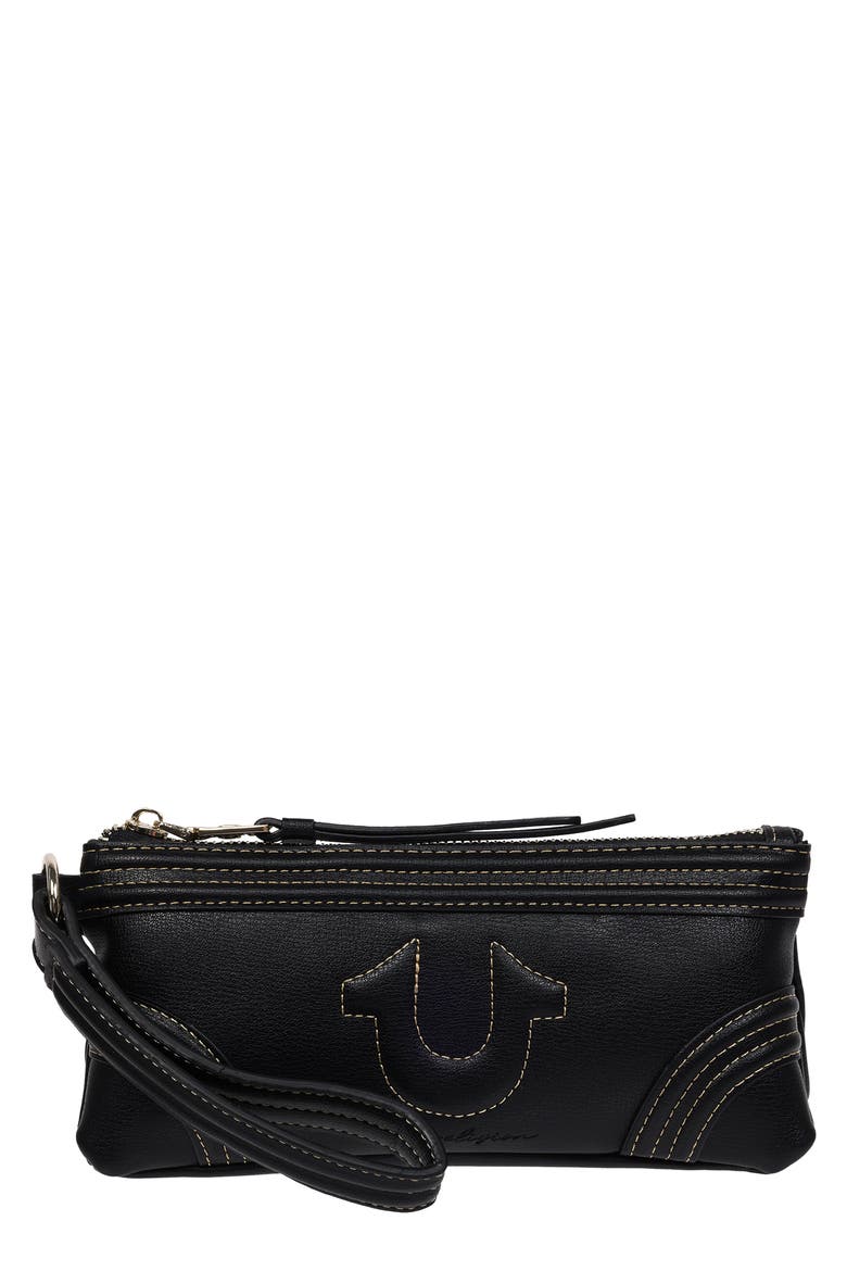Horseshoe Wristlet, Main, color, BLACK