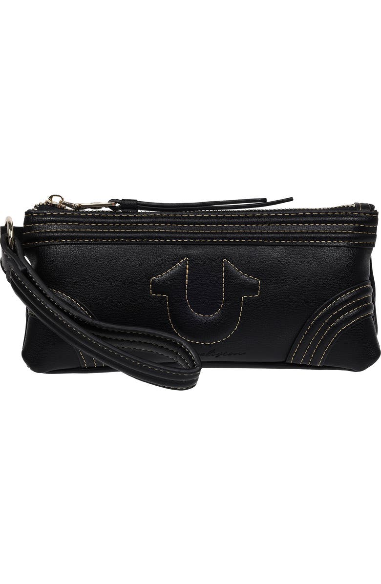 True Religion Horseshoe Wristlet, Main, color, Black