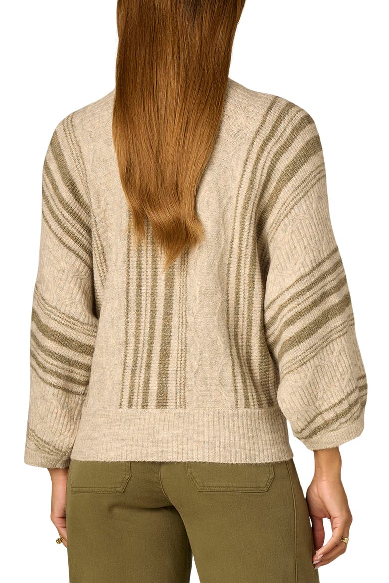 Stripe Dolman Sleeve Sweater, Alternate, color, OATMEAL/OYSTER MUSHROOM
