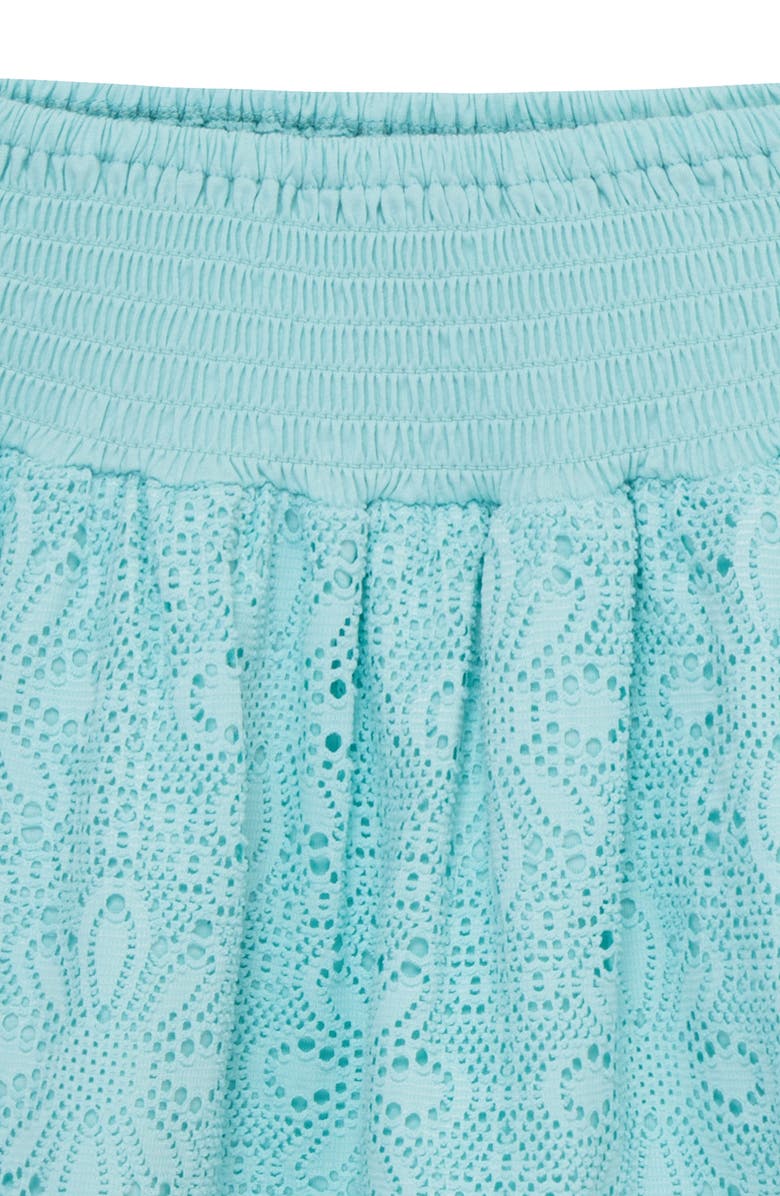 Peek Aren't You Curious Kids' Lace Flower Cotton Pullover & Skirt Set, Alternate, color, Blue