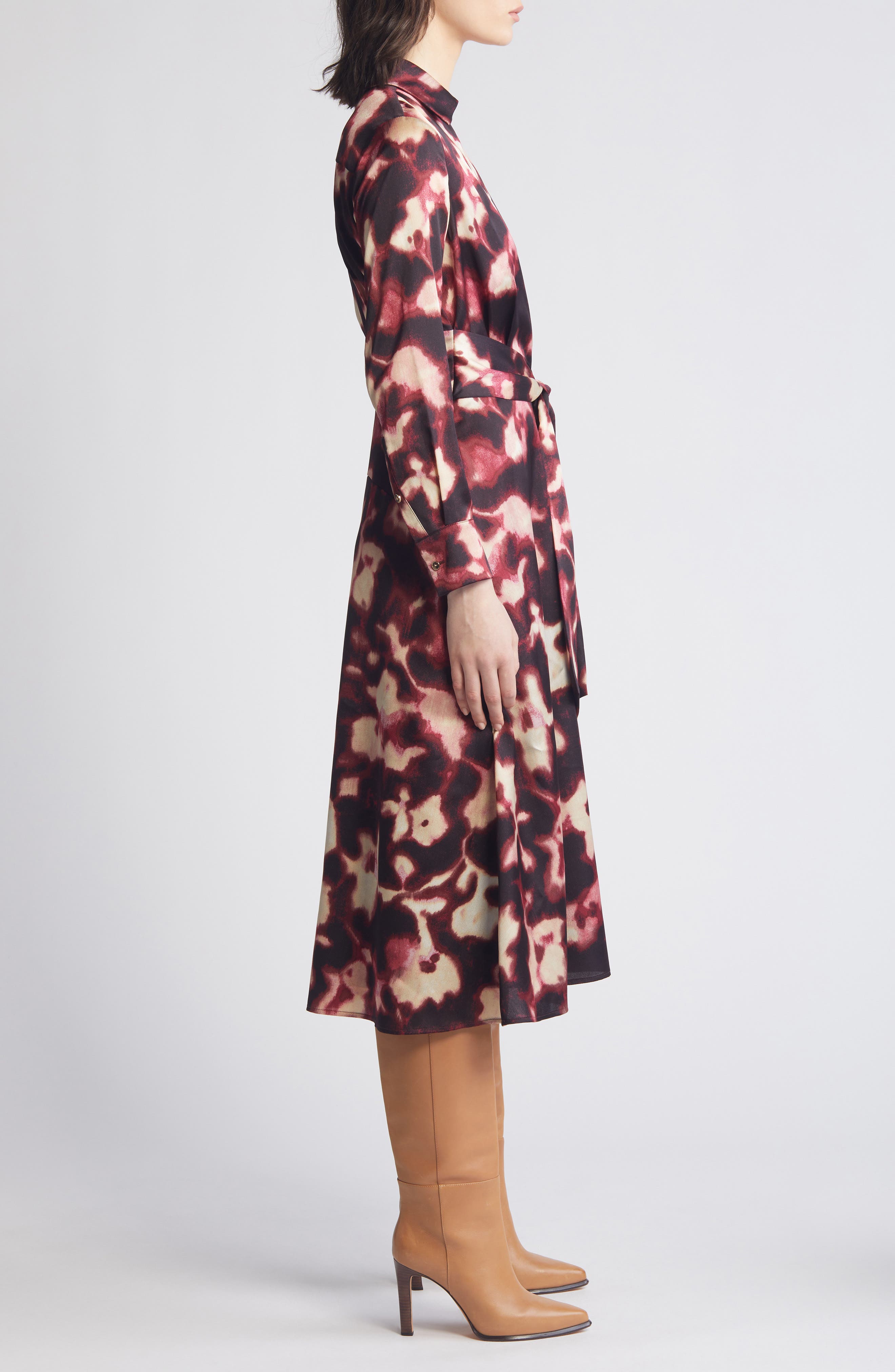 Tahari ASL Long Sleeve Faux Wrap Shirtdress (Women) | Nordstromrack