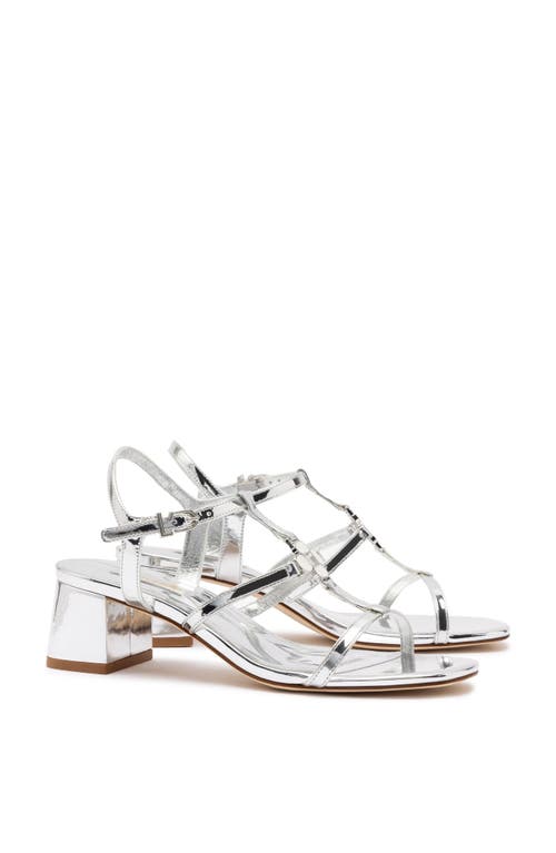 Larroude Women's Hana Block Heel Sandals In Silver