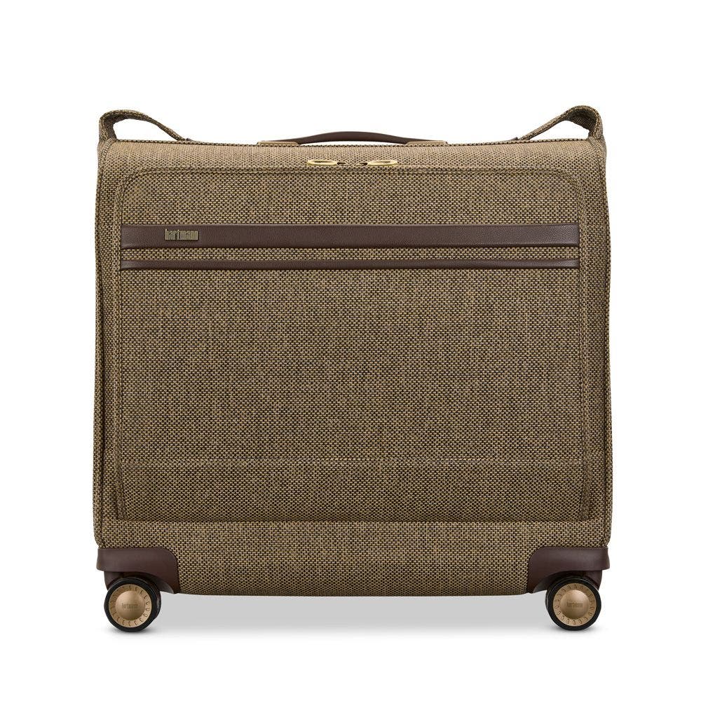 Hartmann Tweed Spinner Garment Bag, Main, color, Tweed/Natural Leather