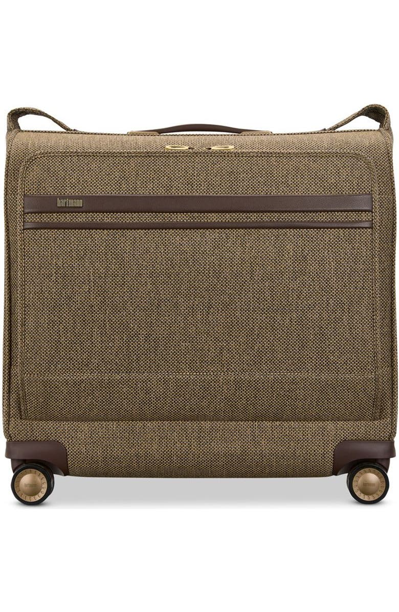 Hartmann Tweed Spinner Garment Bag, Main, color, Tweed/Natural Leather