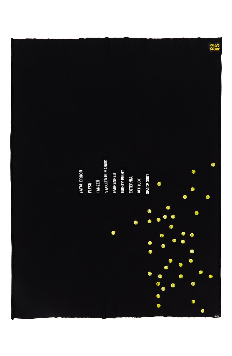 Raf Simons x Smiley<sup>®</sup> Pin Embellished Cotton Fleece Throw Blanket, Alternate, color,