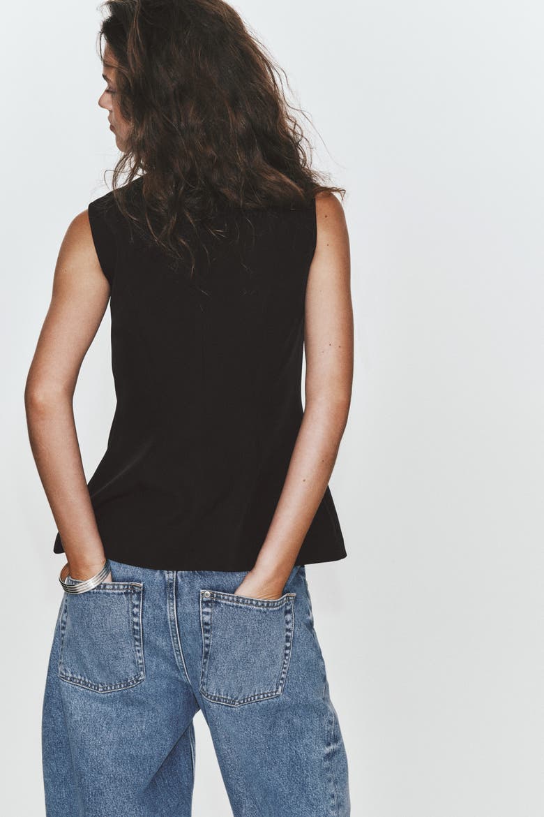 Fitted Vest, Alternate, color, Black