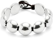 UNODE50 Beaded Leather Curve Bracelet