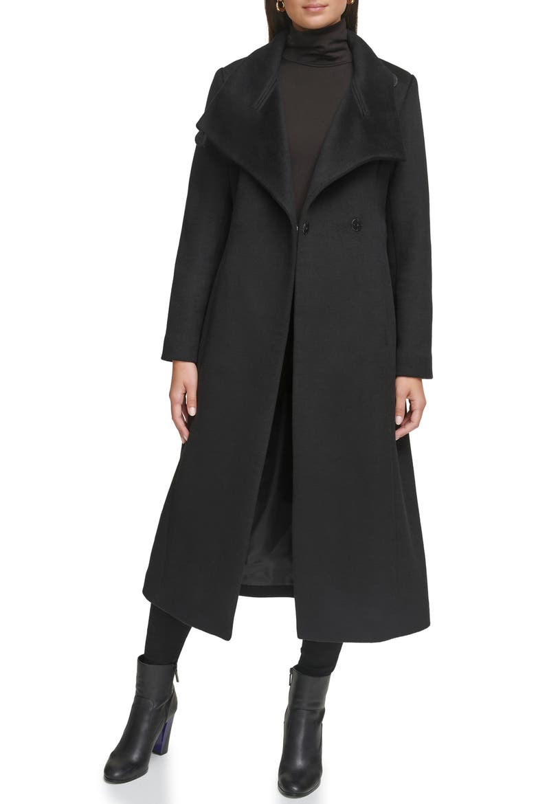 Fencer Collar Trench Coat, Alternate, color, BLACK