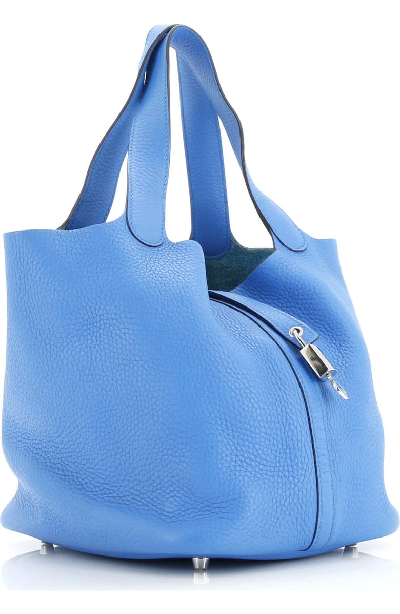 Pre-Owned Hermes Picotin Lock Bag Clemence MM, Alternate, color, Bleu Zanzibar