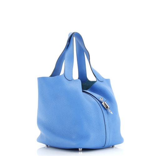 Pre-owned Hermes Hermes Picotin Lock Bag Clemence Mm In Blue