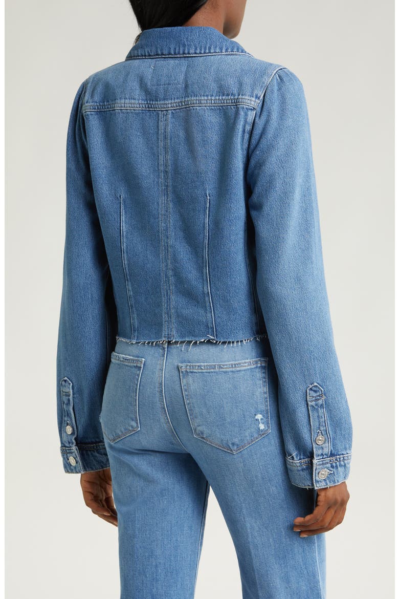 Pacey Raw Hem Crop Denim Jacket, Alternate, color, SELAH