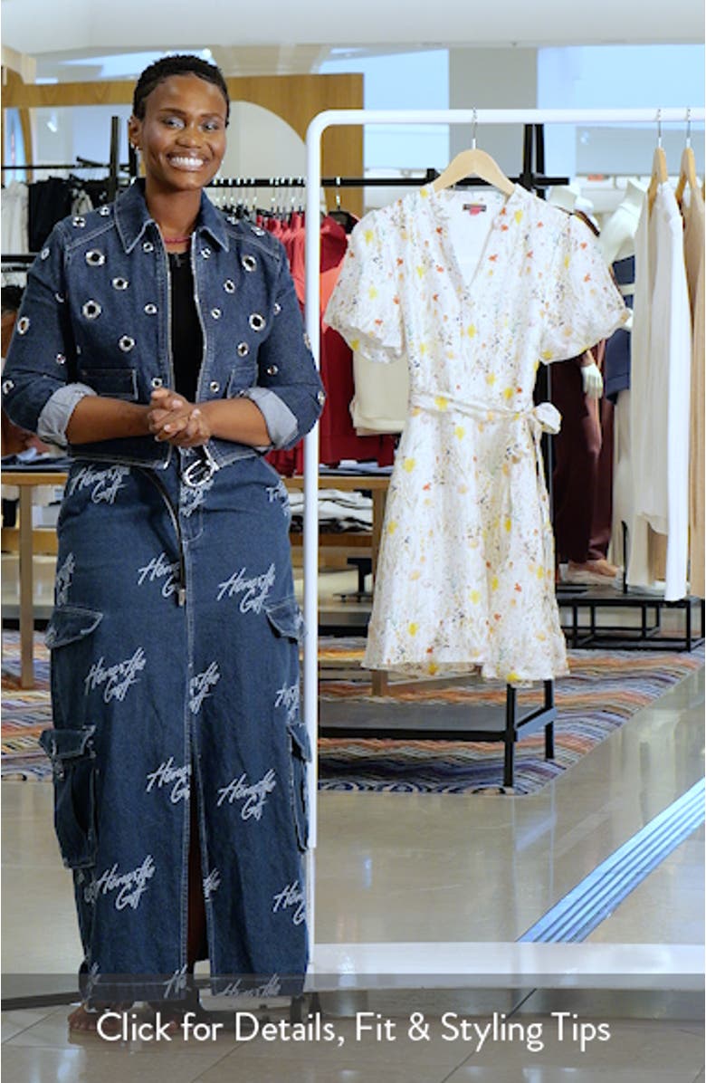 Floral Puff Sleeve A-Line Dress, sales video thumbnail