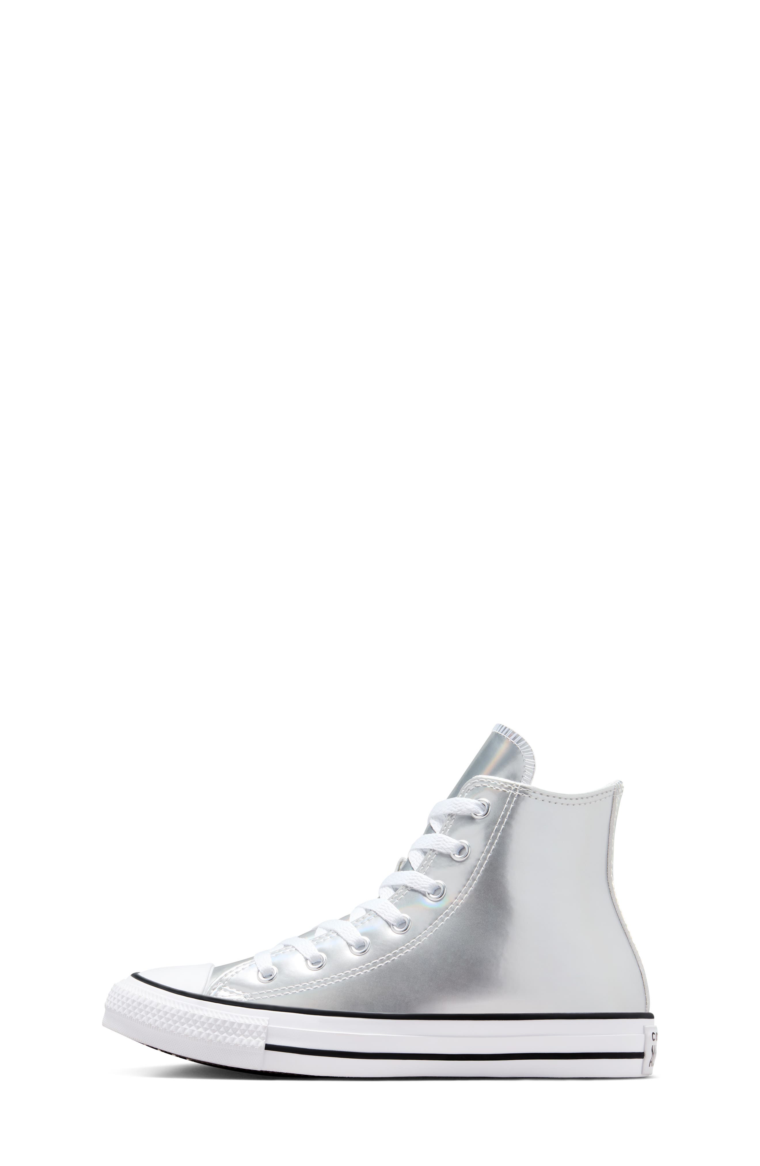 Kids' Chuck Taylor® All Star® 70 Metallic High Top Sneaker, Alternate, color, SILVER/ WHITE/ SILVER