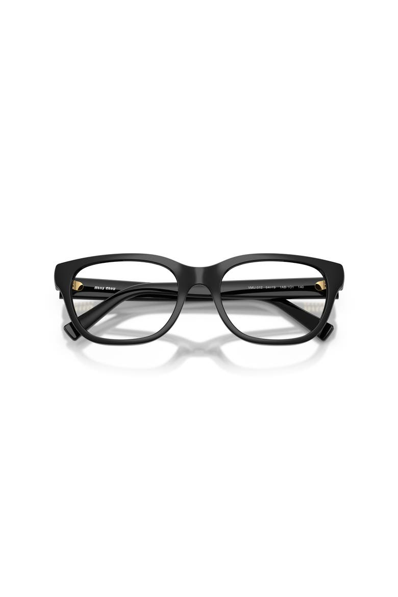 54mm Square optical glasses, Alternate, color, Black