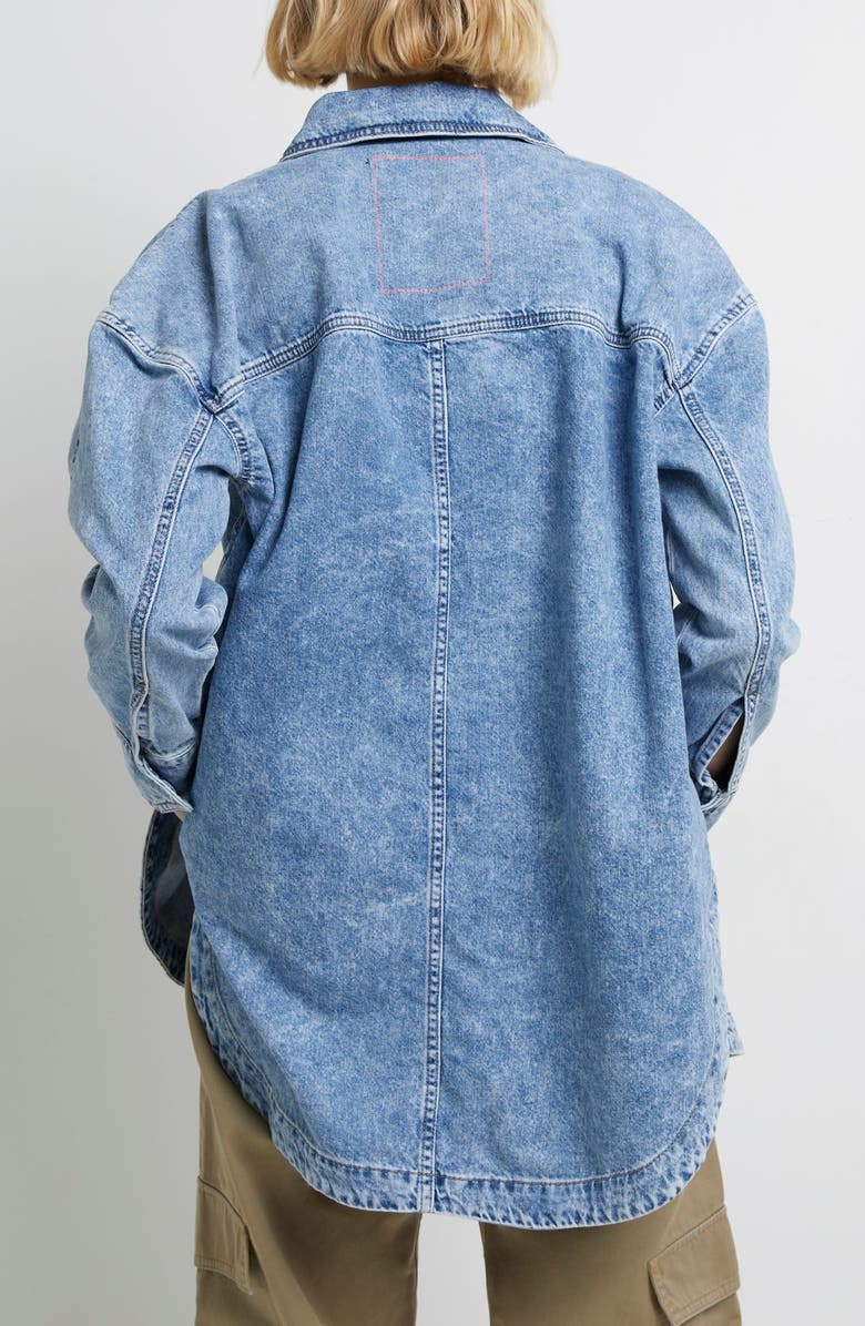 River Island Boyfriend Oversize Denim Shirt Jacket, Alternate, color, 