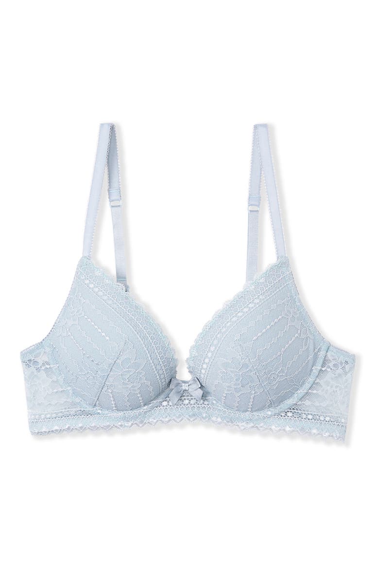 Panama Underwire Plunge Push-Up Bra, Alternate, color, LIGHT BLUE