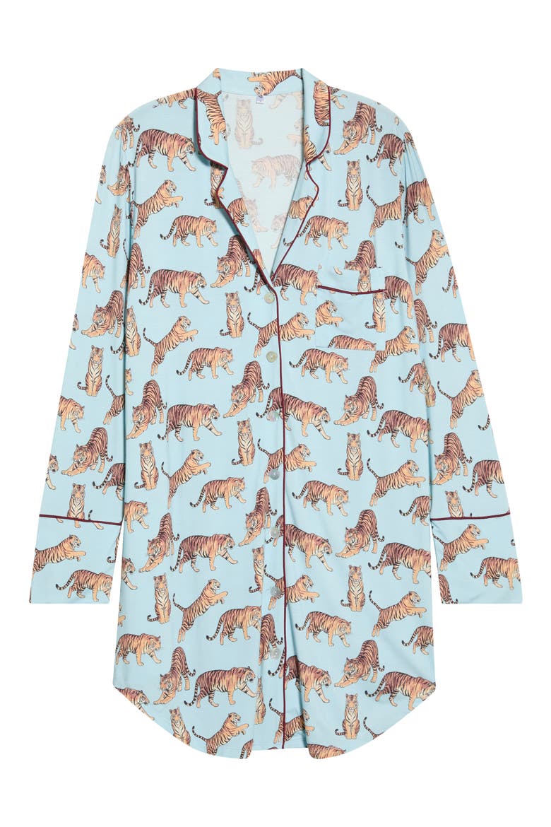 Print Modal Blend Sleepshirt, Main, color, DANCING TIGERS