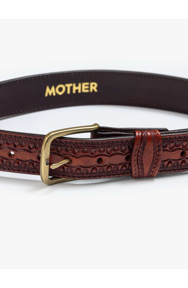 MOTHER The Eye Opener Leather Belt, Alternate, color, Brown
