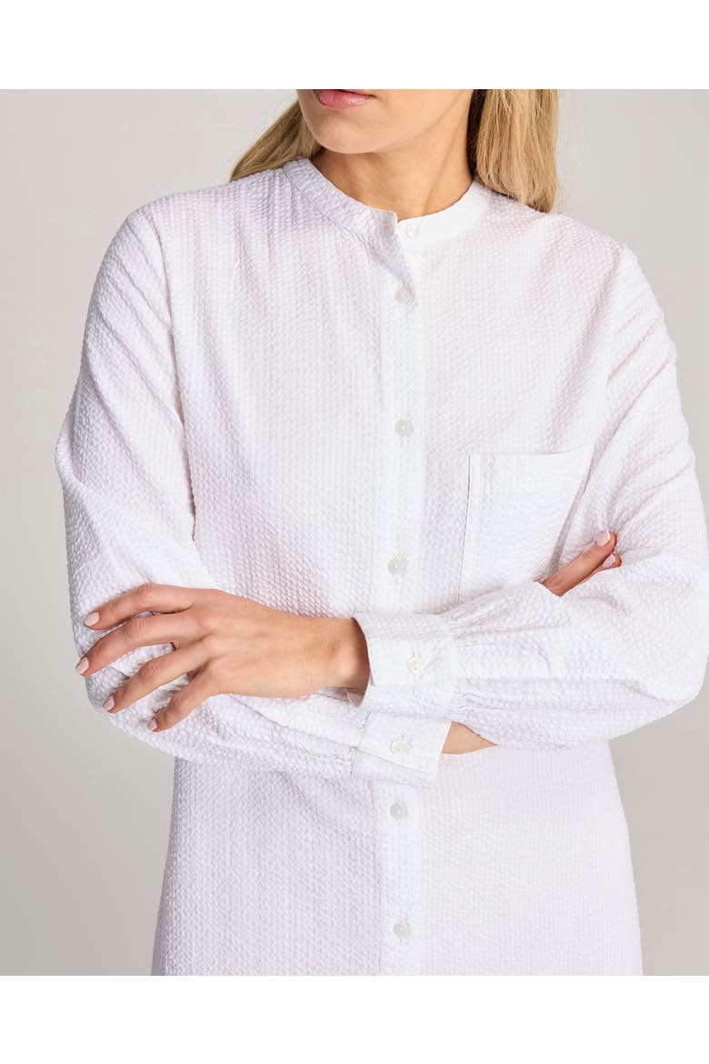 The Seersucker Shirt Dress, Alternate, color, White