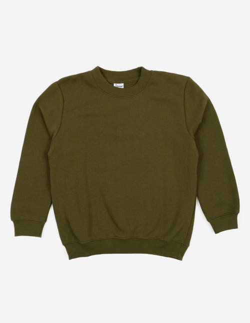 Leveret Kids Pullover Sweatshirt, Long Sleeve, Solid Colors In Green